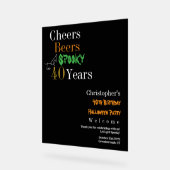 40歳の誕生日ハロウィーン不気味パーティーへようこそ アクリルサイン (傾斜)