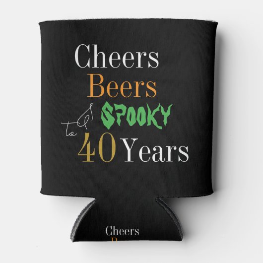 40歳の誕生日ハロウィーン不気味応援ビアーズパーティー 缶クーラー (正面)