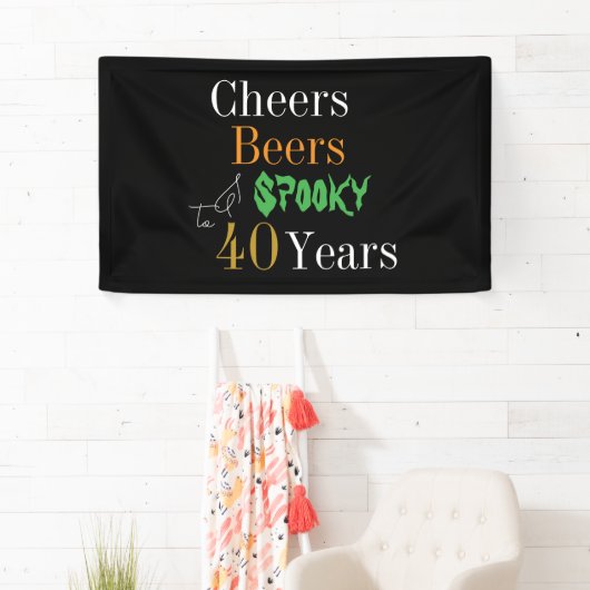 40歳の誕生日ハロウィーン応援ビアーズ不気味パーティー 横断幕 (インサイチュ)