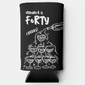 40歳の誕生日ハンドドロークーラーボックス スリム缶クーラー (正面)