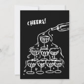 40歳の誕生日ハンドドローシャンパン招待状 招待状 (裏面)