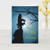 40歳の誕生日バイオリン奏者 カード (黄色い花)