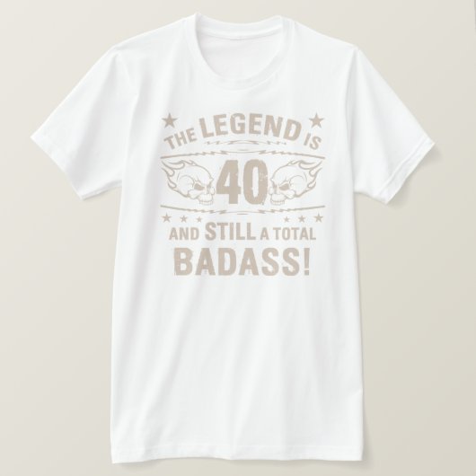 40歳の誕生日バダス Tシャツ (デザイン正面)