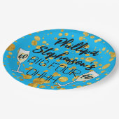 40歳の誕生日バッジ40歳の青 ペーパープレート (アングル)