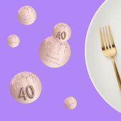 40歳の誕生日バラ金ゴールドグリッターピンクモノグラム コンフェッティ