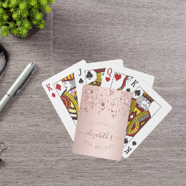 40歳の誕生日バラ金ゴールドピンクのキラキラ星釉 トランプ