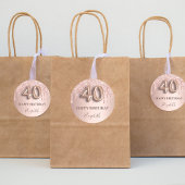 40歳の誕生日バラ金ゴールドピンク ラウンドシール