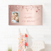 40歳の誕生日バラ金ゴールド赤面星写真 横断幕 (インサイチュ)