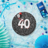 40歳の誕生日バルーングリッター ペーパープレート (パーティー)