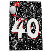40歳の誕生日バルーングリッター ミディアムペーパーバッグ (正面)