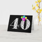 40歳の誕生日バルーンブーケ カード (黄色い花)
