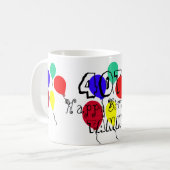 40歳の誕生日バルーン 人生の節目を祝おう コーヒーマグカップ (正面左)