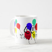 40歳の誕生日バルーン　人生の節目　何歳でもお祝い コーヒーマグカップ (正面左)
