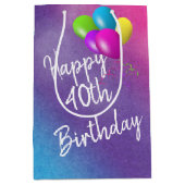 40歳の誕生日バルーンOn Rainbow Medium抱き枕 ミディアムペーパーバッグ (正面)