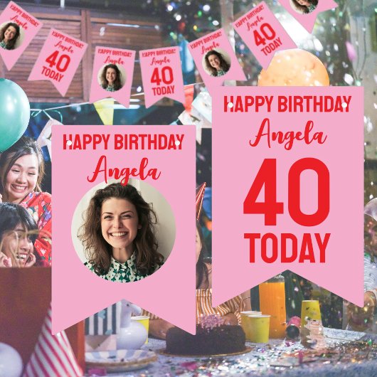 40歳の誕生日バースデーバunting バンティングフラッグ