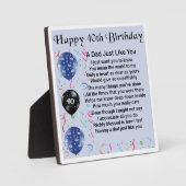 40歳の誕生日パパの詩 フォトプラーク (正面)