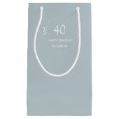 40歳の誕生日パーソナライズされたライトブルー スモールペーパーバッグ (正面)