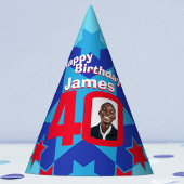 40歳の誕生日パーソナライズされた写真スター名ハット パーティーハット