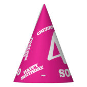 40歳の誕生日パーソナライズされた写真ホワイトピンク パーティーハット (左)