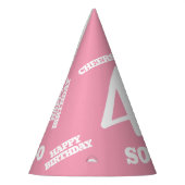 40歳の誕生日パーソナライズされた写真ホワイトライトピンク パーティーハット (左)