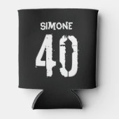 40歳の誕生日パーソナライズされた白黒 缶クーラー (正面)