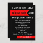 40歳の誕生日パーティの招待状オンザヒル 招待状 (正面/裏面)