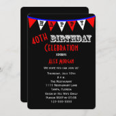 40歳の誕生日パーティの招待状バント 招待状 (正面/裏面)