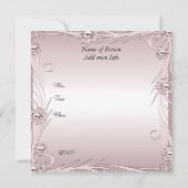 40歳の誕生日パーティの招待状ピンク 招待状 (裏面)