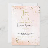 40歳の誕生日パーティの招待状ピンク 招待状 (正面)