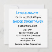 40歳の誕生日パーティの招待状ブルーキャンドル 招待状 (裏面)