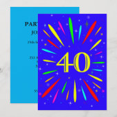 40歳の誕生日パーティの招待状爆発 招待状 (正面/裏面)