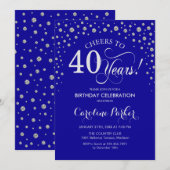 40歳の誕生日パーティの招待状 – シルバーブ王室のルー 招待状 (正面/裏面)