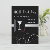 40歳の誕生日パーティの招待状-バレカスタムリーの 招待状 (スタンド正面)