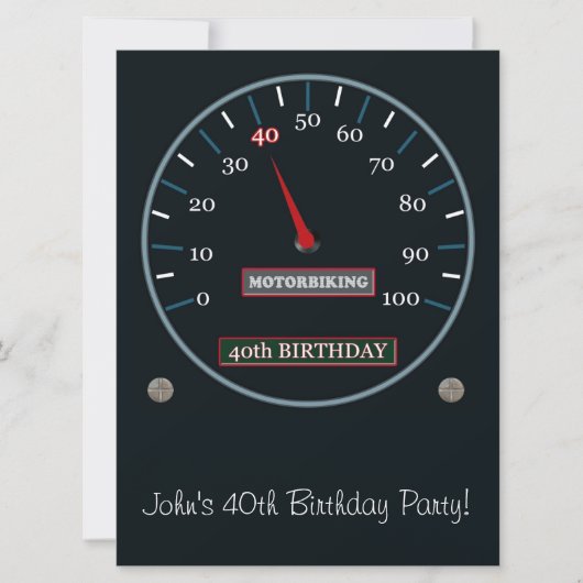 40歳の誕生日パーティの招待状 招待状 (正面)