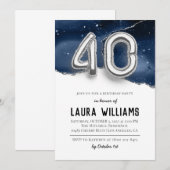 40歳の誕生日パーティの招待状 招待状 (正面/裏面)