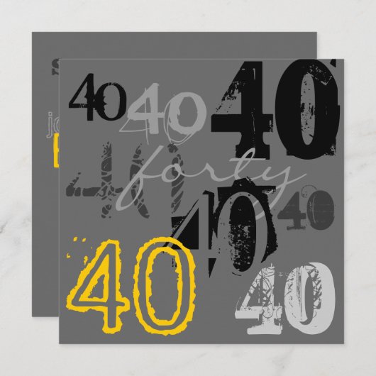 40歳の誕生日パーティの招待状 招待状 (正面/裏面)