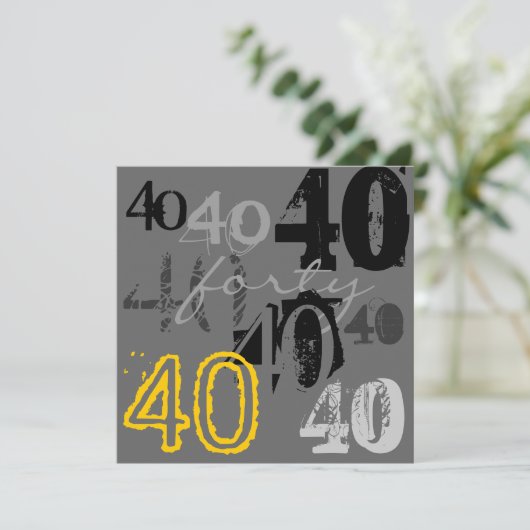 40歳の誕生日パーティの招待状 招待状 (スタンド正面)