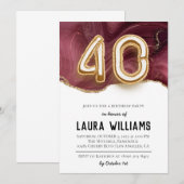 40歳の誕生日パーティの招待状 招待状 (正面/裏面)