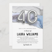 40歳の誕生日パーティの招待状 招待状 (正面/裏面)