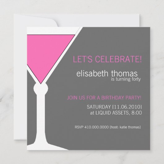 40歳の誕生日パーティの招待状 招待状 (裏面)