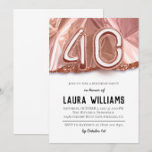 40歳の誕生日パーティの招待状 招待状 (正面/裏面)