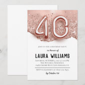 40歳の誕生日パーティの招待状 招待状 (正面/裏面)