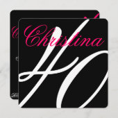 40歳の誕生日パーティの招待状 招待状 (正面/裏面)