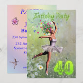 40歳の誕生日パーティの招待状 招待状 (正面/裏面)