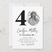 40歳の誕生日パーティの招待状 | 40th誕生日 招待状 (正面)