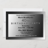 40歳の誕生日パーティの招待状- CLASSY 招待状 (裏面)