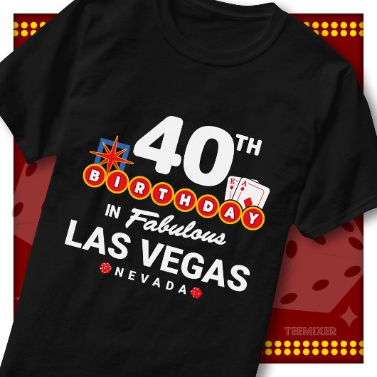 40歳の誕生日パーティクルーザラスベガスウェルカムサイン Tシャツ