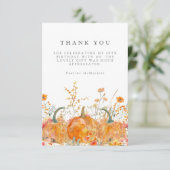 40歳の誕生日パーティーかぼちゃワイルドフラワーカスタム サンキューカード (スタンド正面)