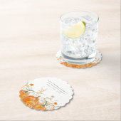 40歳の誕生日パーティーかぼちゃワイルドフラワーカスタム ペーパーコースター (インサイチュ)