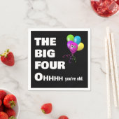 40歳の誕生日パーティーが古いユーモア スタンダードカクテルナプキン (インサイチュ)